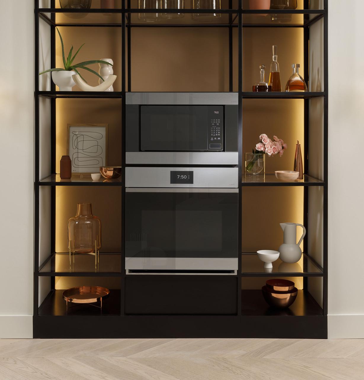 Cafe CTS90DM2NS5 Café&#8482; Minimal Series 30" Smart Built-In Convection Single Wall Oven In Platinum Glass