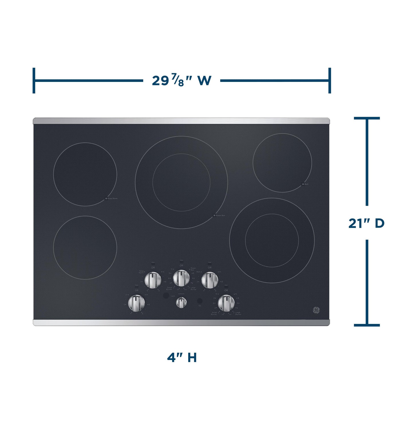 Ge Appliances JEP5030STSS Ge® 30" Built-In Knob Control Electric Cooktop