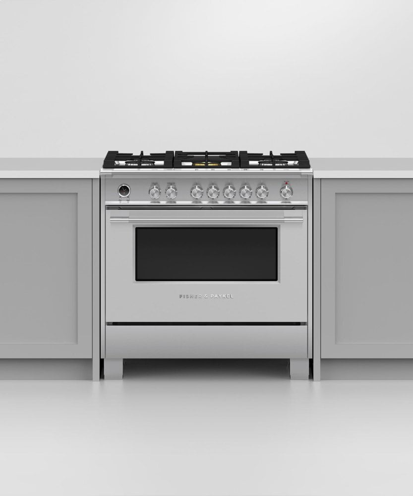 Fisher & Paykel OR36SCG6X1 Dual Fuel Range, 36", 5 Burners, Self-Cleaning