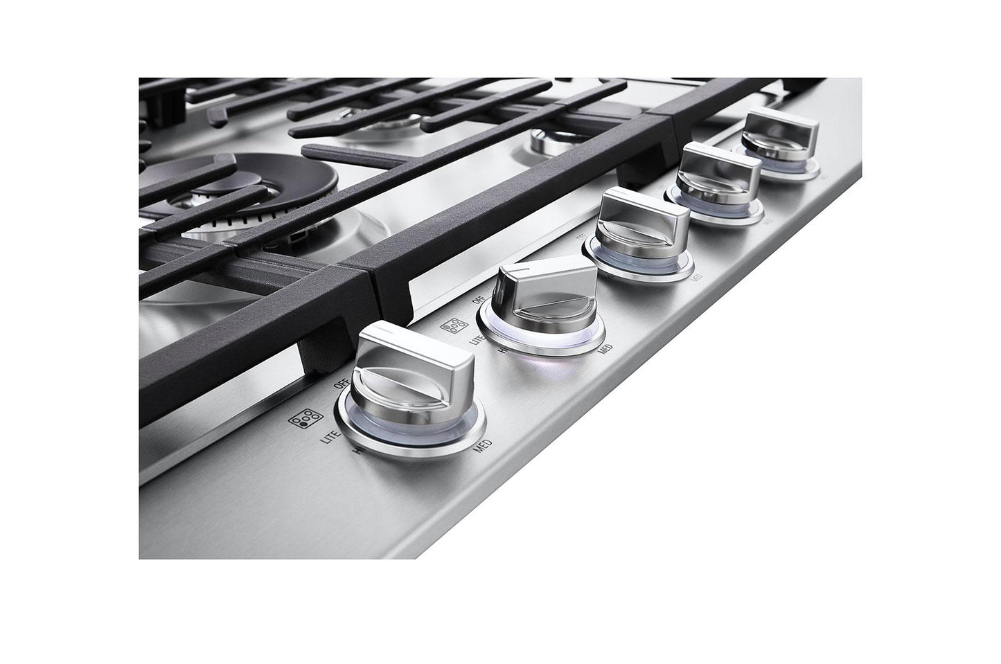 Lg CBGJ3627S 36" Smart Gas Cooktop With Ultraheat&#8482; 22K Btu Dual Burner And Led Knobs