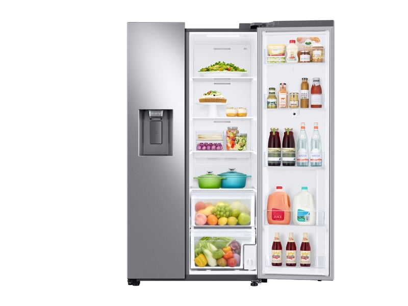 Samsung RS22T5561SR 22 Cu. Ft. Counter Depth Side-By-Side Refrigerator With Touch Screen Family Hub&#8482; In Stainless Steel