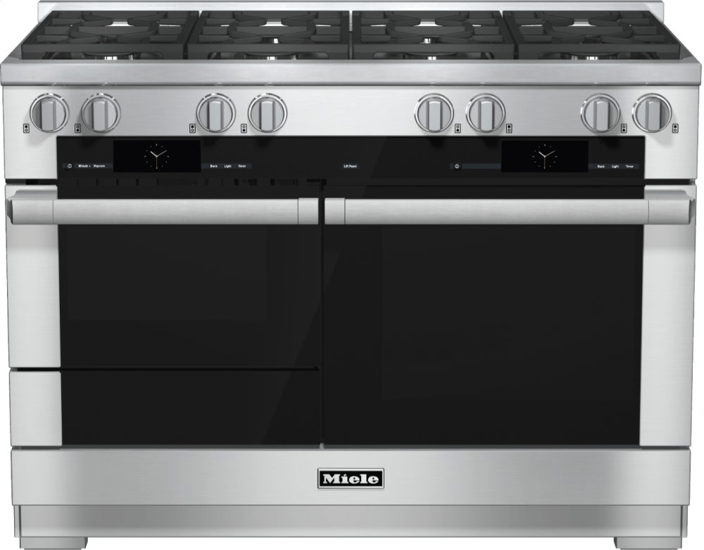 Miele HR19542GCLEANTOUCHSTEEL Hr 1954-2 G - 48 Inch Range Dual Fuel With M Touch Controls, Moisture Plus And M Pro Dual Stacked Burners