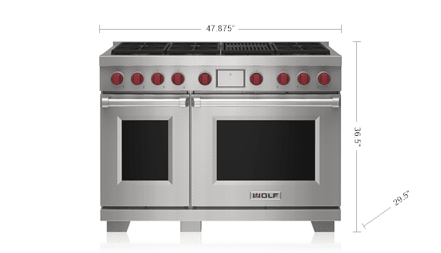 Wolf DF48650CSP 48" Dual Fuel Range - 6 Burners And Infrared Charbroiler