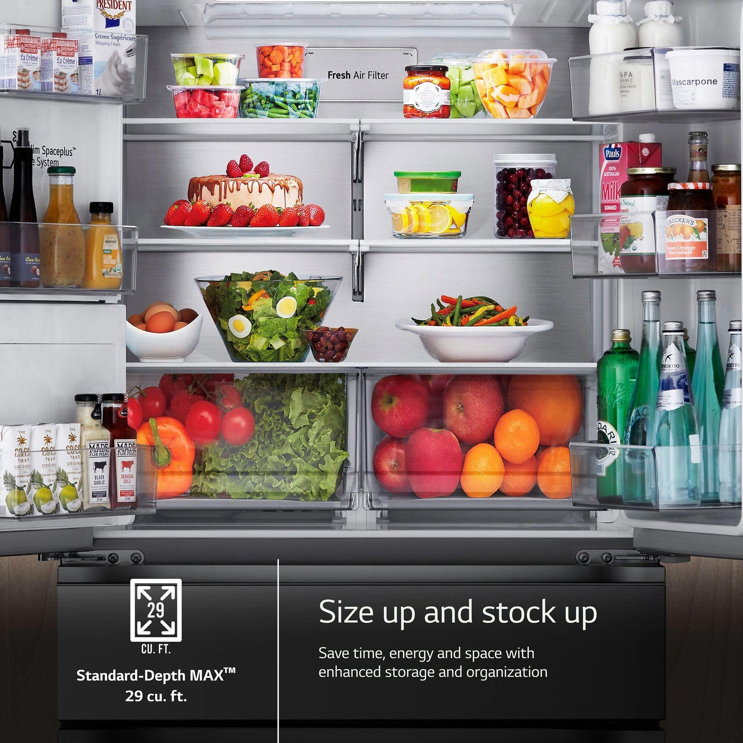 Lg LF29H8330S 29 Cu. Ft. Smart Standard-Depth Max&#8482; 4-Door French Door Refrigerator With Full-Convert Drawer&#8482;