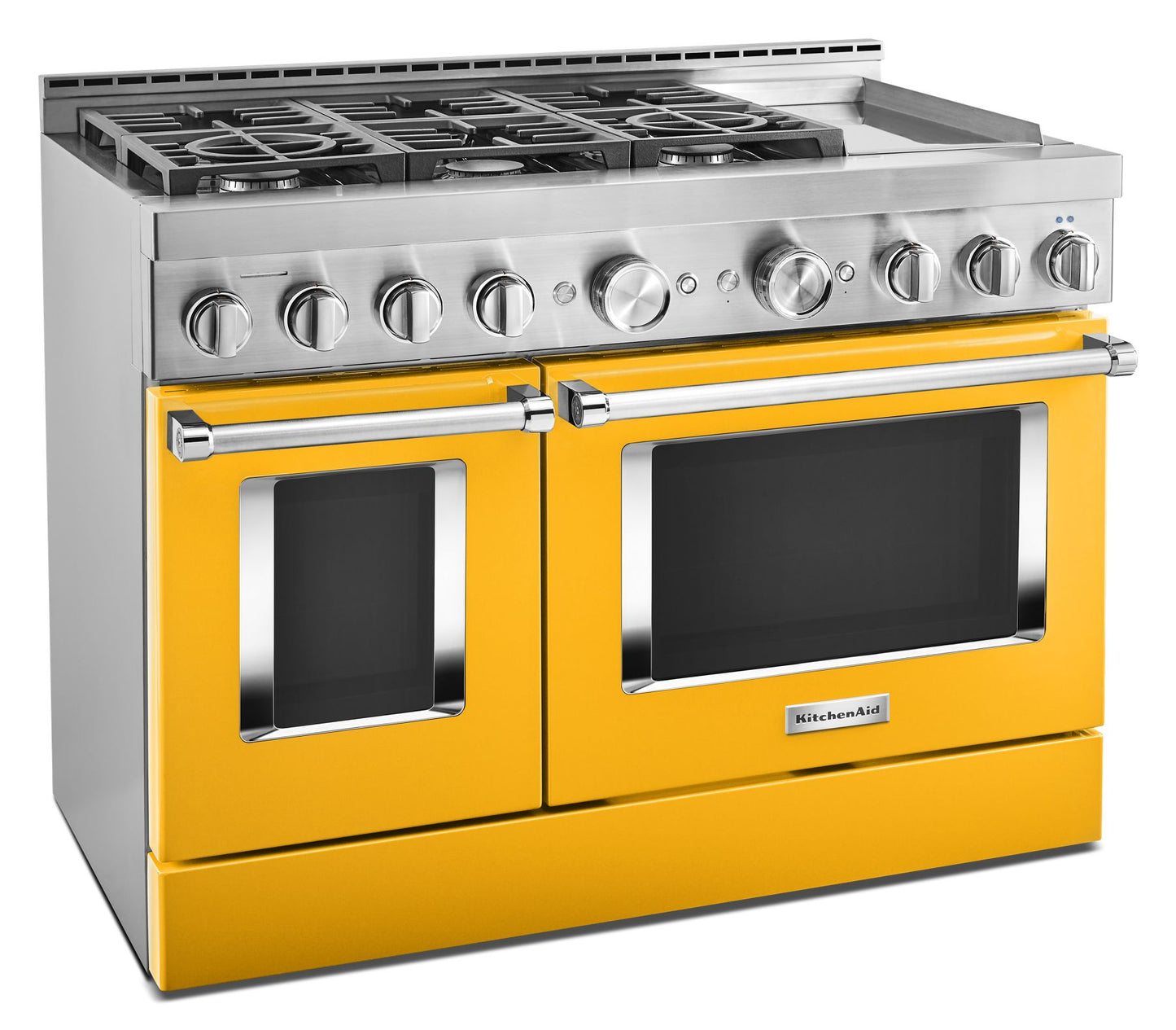 Kitchenaid KFGC558JYP Kitchenaid® 48'' Smart Commercial-Style Gas Range With Griddle - Yellow Pepper