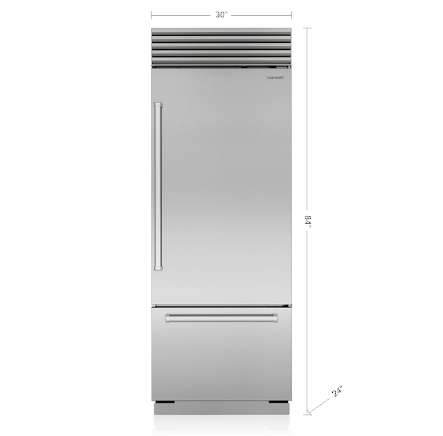 Sub-Zero CL3050UIDSPL 30" Classic Over-And-Under Refrigerator/Freezer With Internal Dispenser