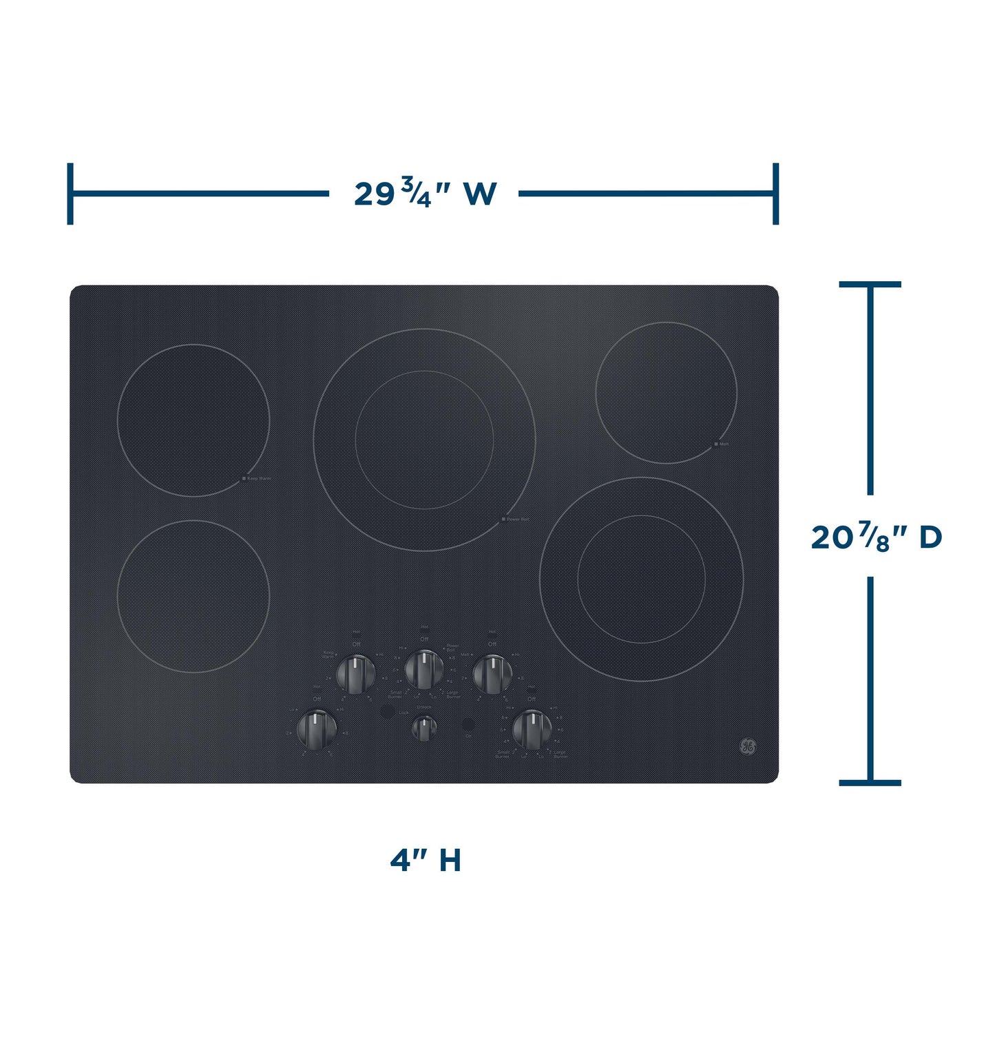 Ge Appliances JEP5030DTBB Ge® 30" Built-In Knob Control Electric Cooktop