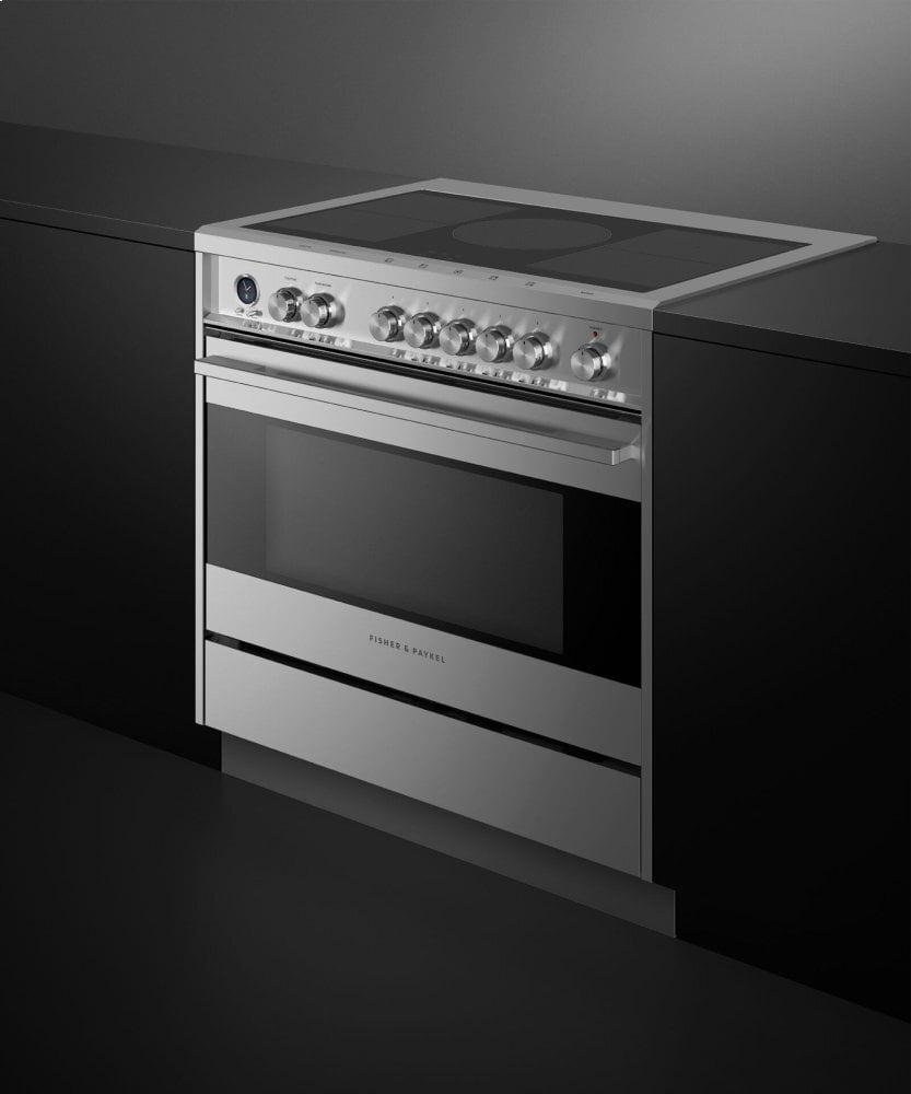 Fisher & Paykel OR36SDI6X1 Induction Range, 36", 5 Zones With Smartzone, Self-Cleaning