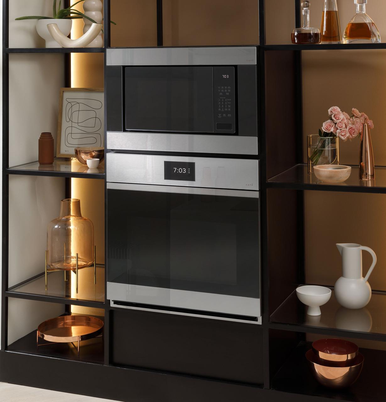 Cafe CTS90DM2NS5 Café&#8482; Minimal Series 30" Smart Built-In Convection Single Wall Oven In Platinum Glass