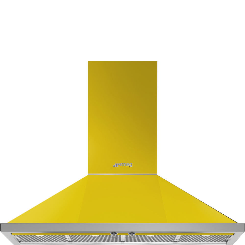 Smeg KPF48UYW 48" Portofino Chimney Hood, Yellow