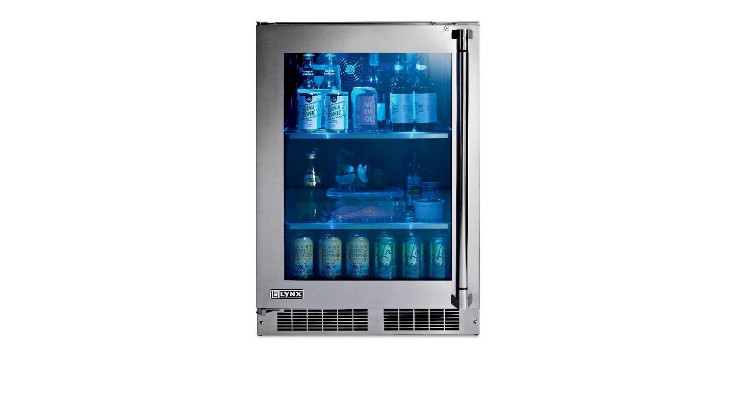 Lynx LM24REFGL 24" Outdoor Glass Door Refrigerator, Left Hinge