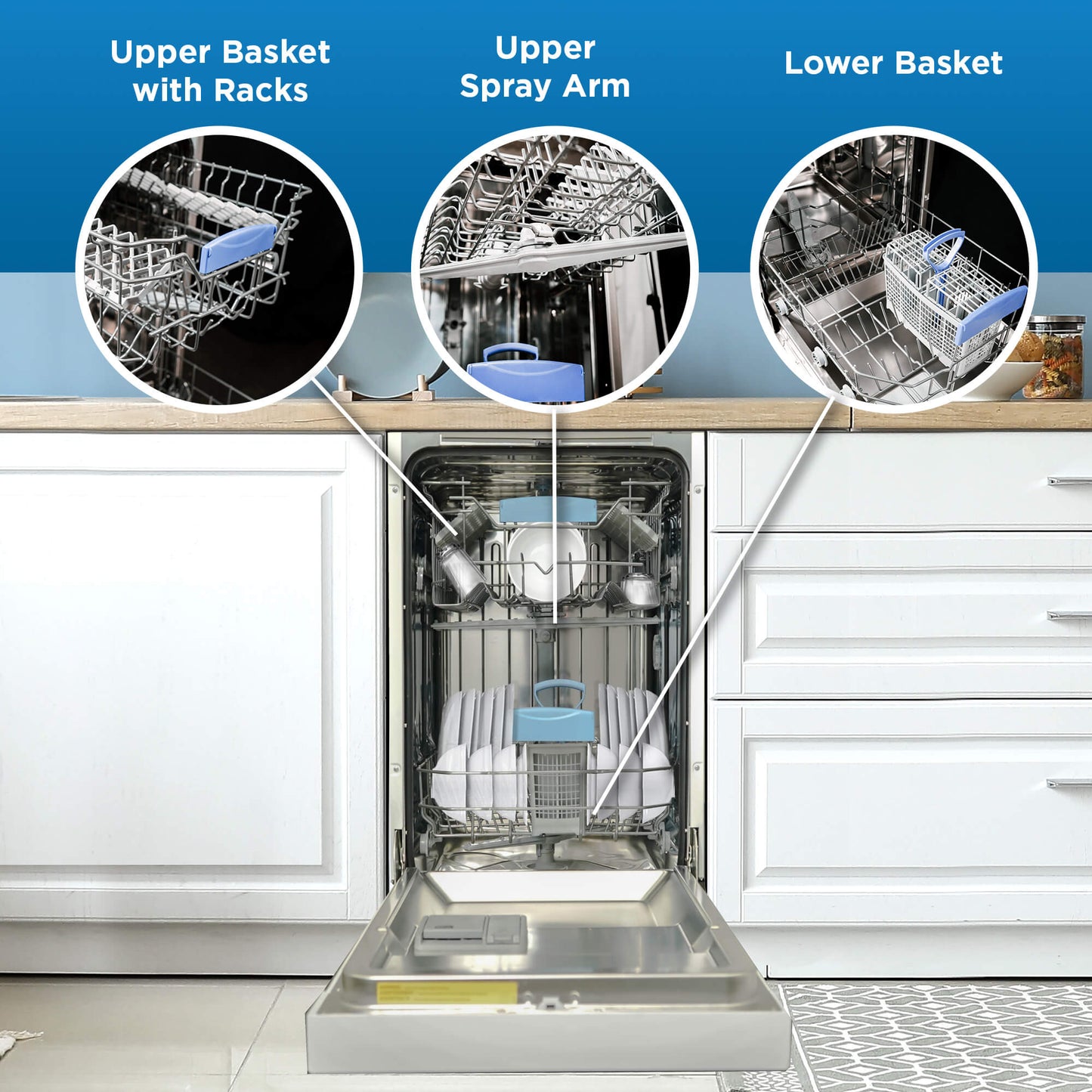 Danby DDW18D1EW Danby 18 Built-In Dishwasher With Front Controls (White)