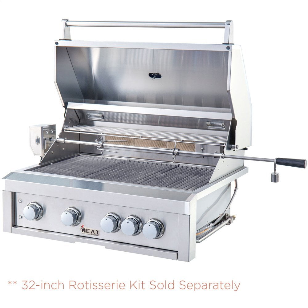 32 Inch 4-Burner Gas BBQ Grill with Rotisserie in Stainless Steel - THOR  Kitchen