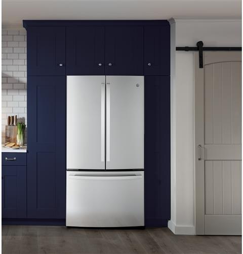 Ge Appliances GWE23GYNFS Ge® Energy Star® 23.1 Cu. Ft. Counter-Depth Fingerprint Resistant French-Door Refrigerator