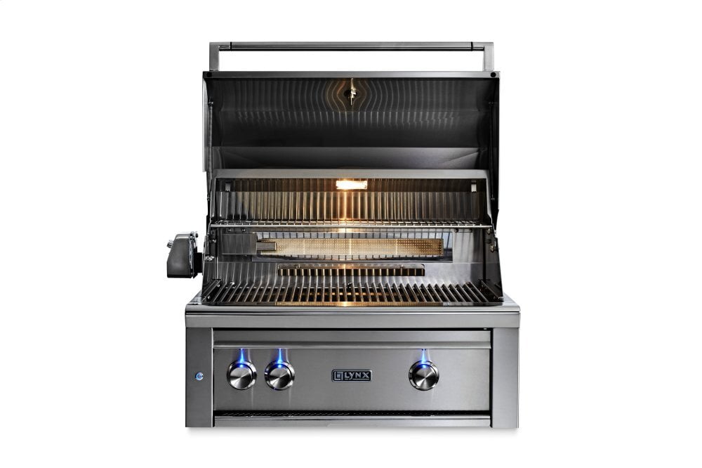 Lynx L30TRLP 30" Lynx Professional Built In Grill With 1 Trident And 1 Ceramic Burner And Rotisserie, Lp