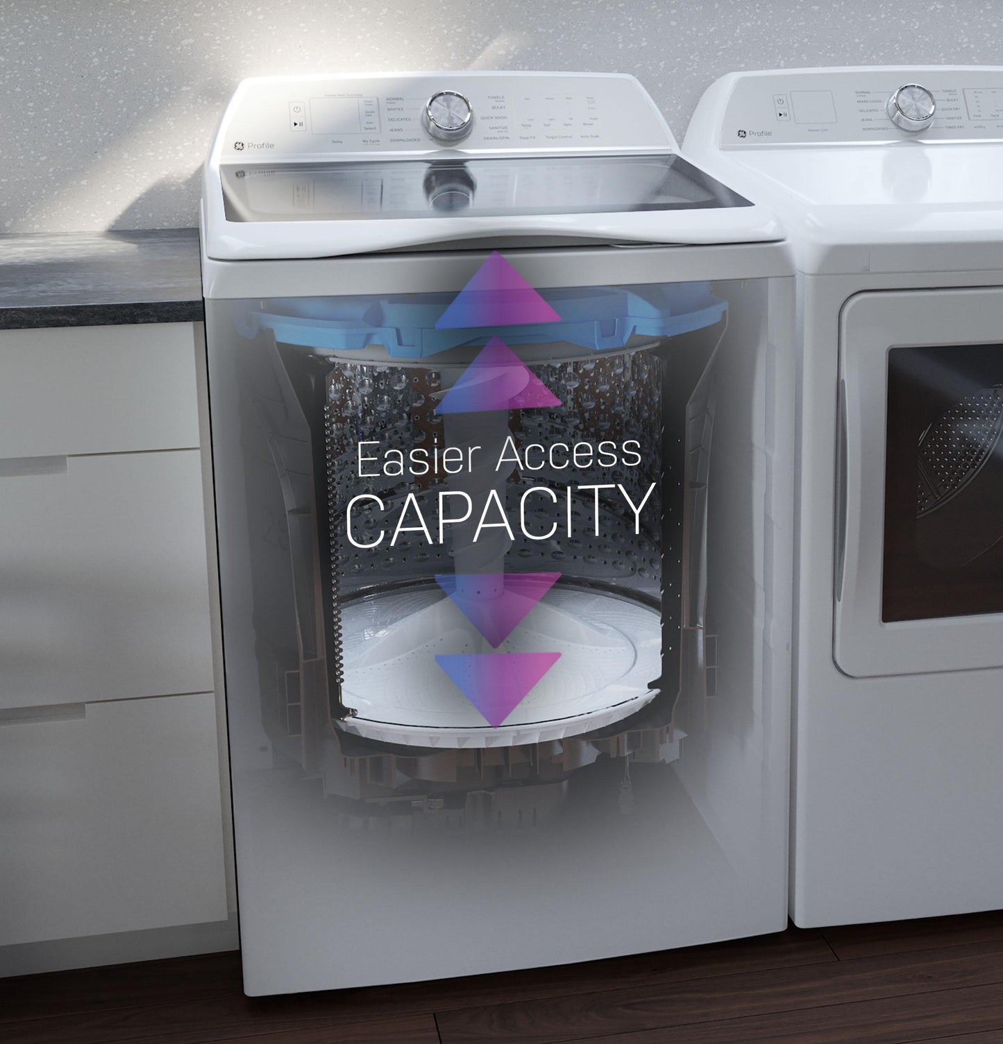 Ge Appliances PTW900BPTDG Ge Profile&#8482; 5.4 Cu. Ft. Capacity Washer With Smarter Wash Technology And Flexdispense&#8482;