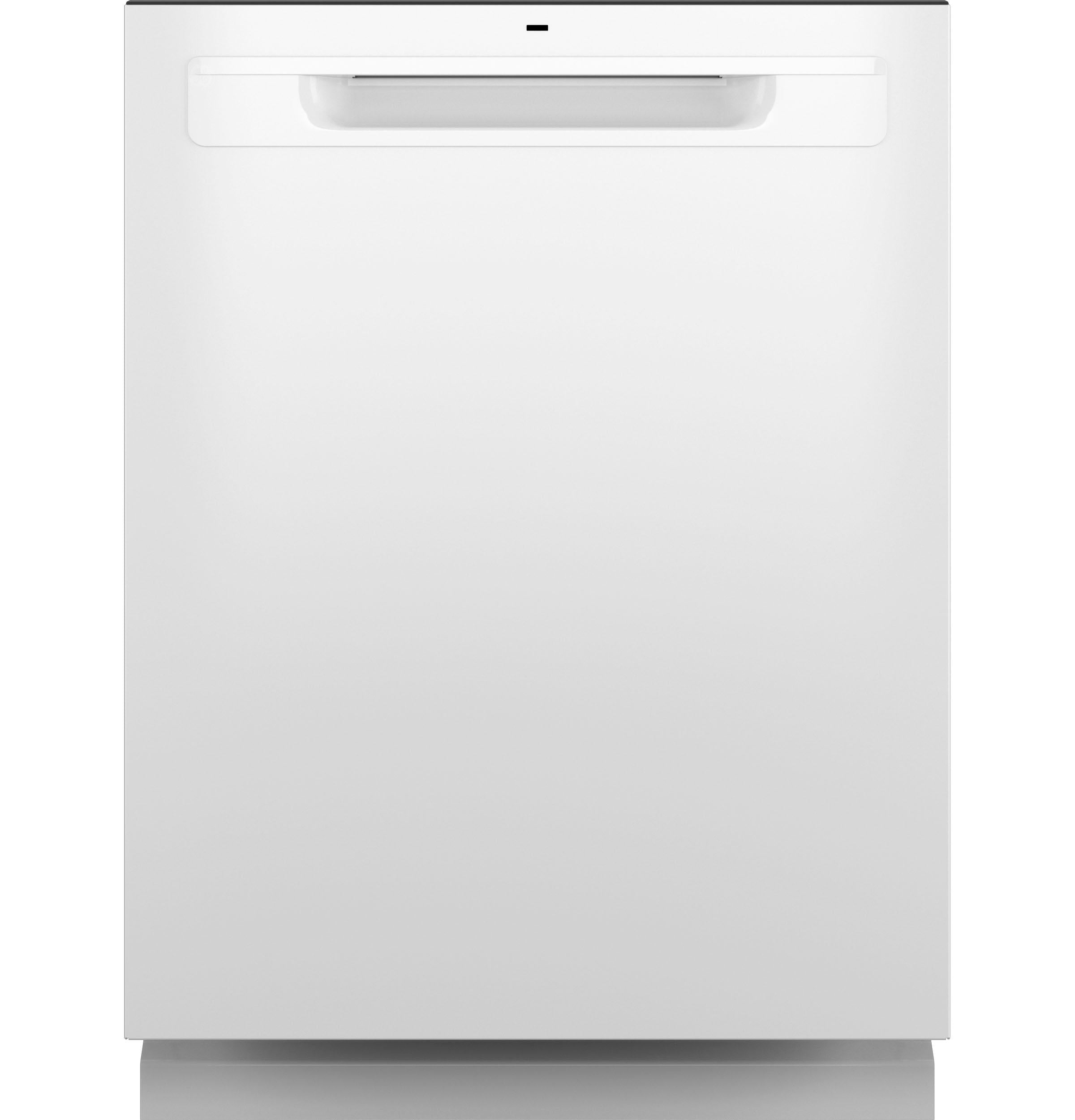GE Appliances 24 Built-In Pocket Handle Dishwasher with 3-Rack in White