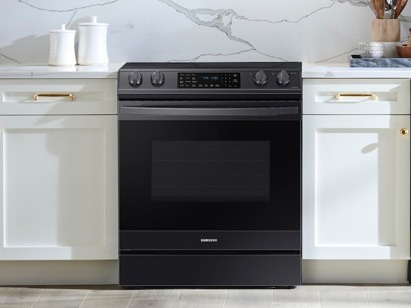 Samsung NE63T8311SG 6.3 Cu. Ft. Front Control Slide-In Electric Range With  Convection & Wi-Fi In Black Stainless Steel