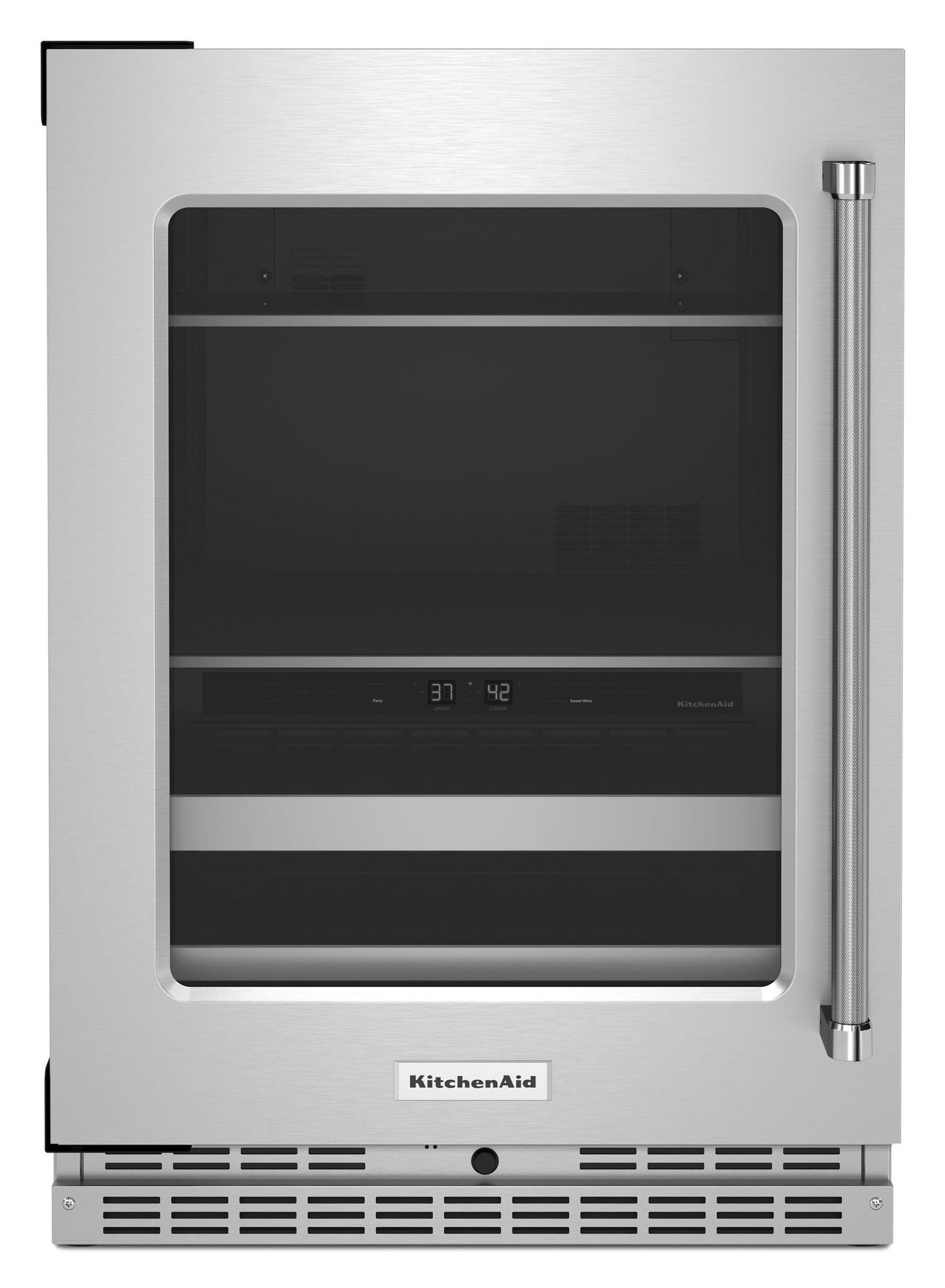 Kitchenaid KUBL314KSS 24" Beverage Center With Glass Door And Metal-Front Racks - Stainless Steel