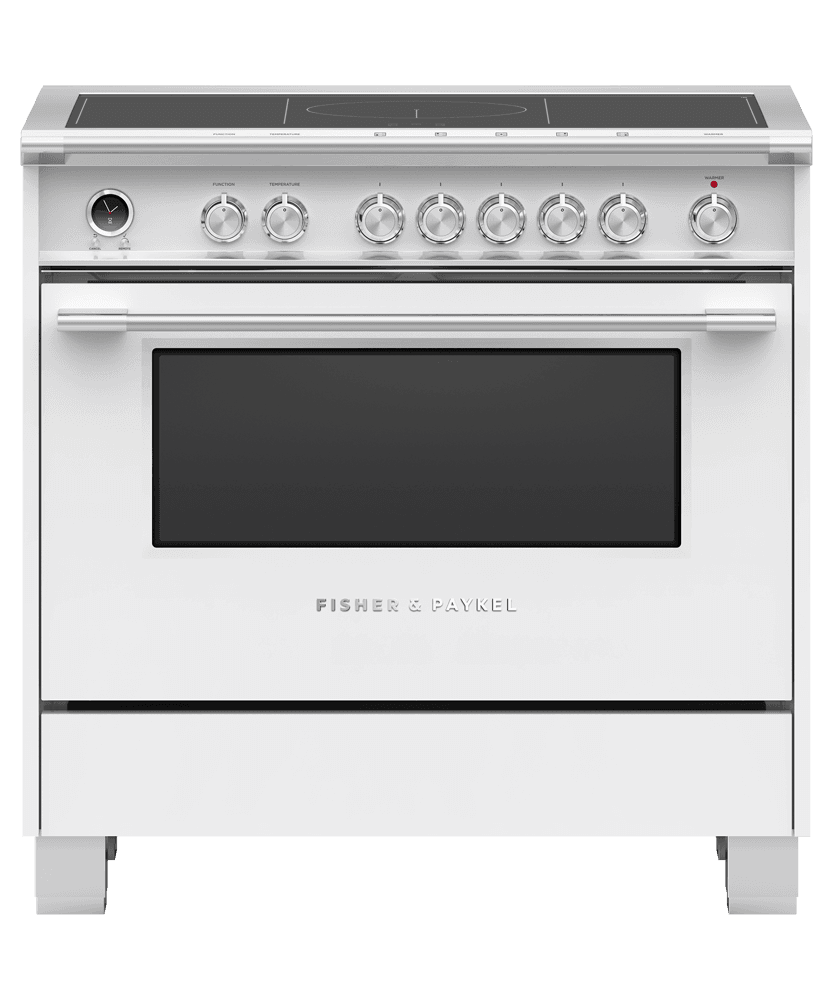 Fisher & Paykel OR36SCI6W1 Induction Range, 36", 5 Zones With Smartzone, Self-Cleaning