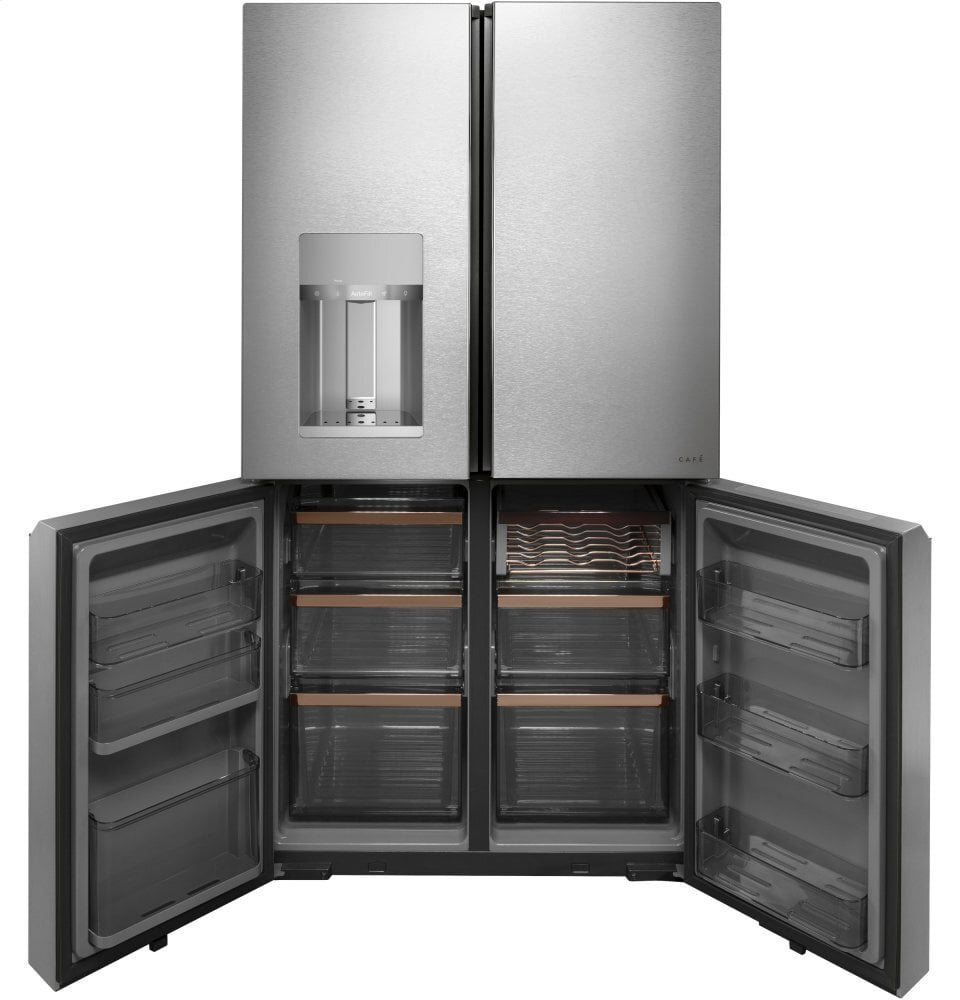 Cafe CQE28DM5NS5 Café Energy Star® 27.4 Cu. Ft. Smart Quad-Door Refrigerator In Platinum Glass