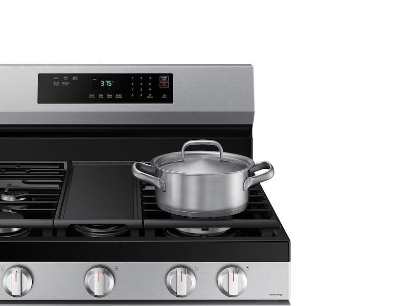 Samsung NX60A6311SS 6.0 Cu. Ft. Smart Freestanding Gas Range With 18K Btu Dual Power Burner & Self Clean In Stainless Steel