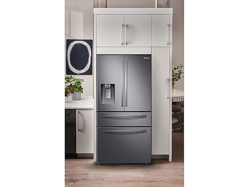 Samsung RF22R7351SG 22 Cu. Ft. Food Showcase Counter Depth 4-Door French Door Refrigerator In Black Stainless Steel