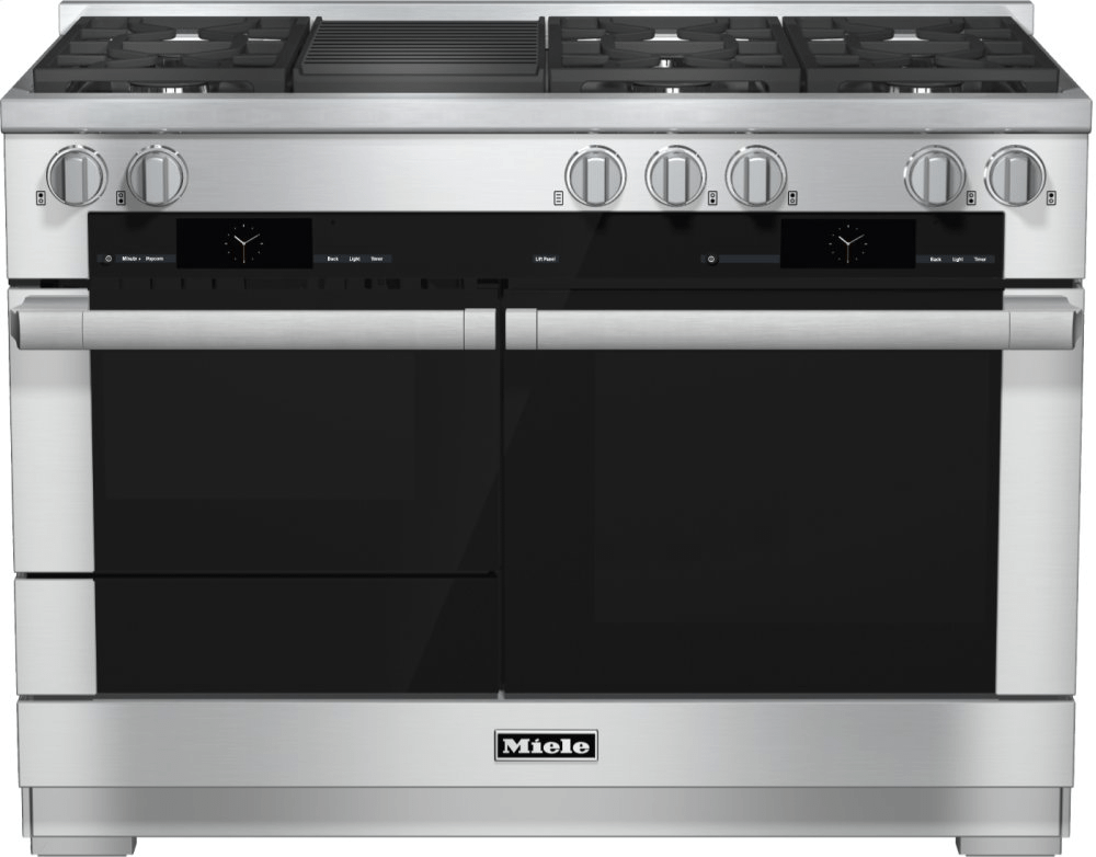 Miele HR19552GCLEANTOUCHSTEEL Hr 1955-2 G - 48 Inch Range Dual Fuel With M Touch Controls, Moisture Plus And M Pro Dual Stacked Burners