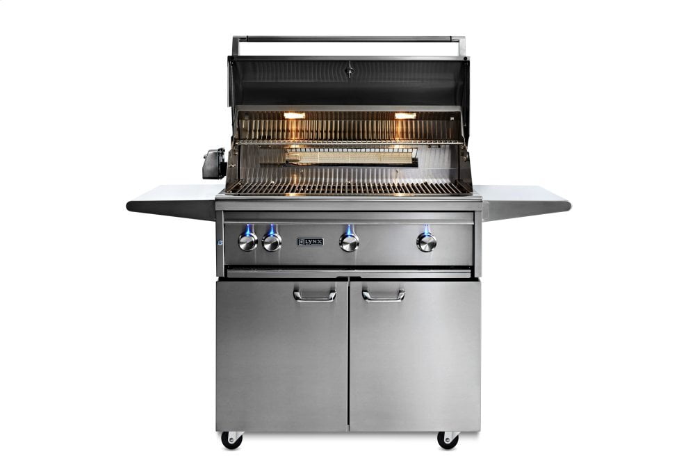 Lynx L36TRFLP 36" Lynx Professional Freestanding Grill With 1 Trident And 2 Ceramic Burners And Rotisserie, Lp