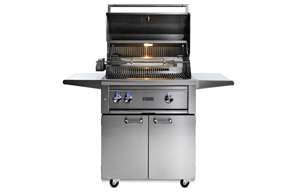 Lynx L30TRFLP 30" Lynx Professional Freestanding Grill With 1 Trident And 1 Ceramic Burner And Rotisserie, Lp