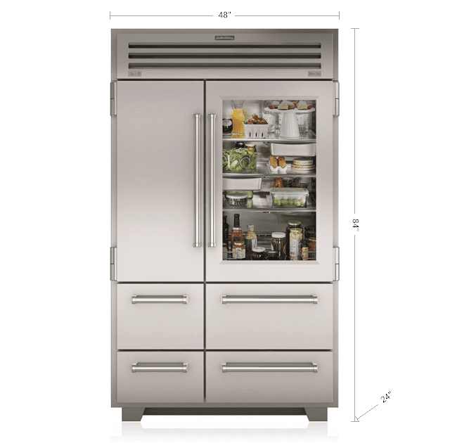 Sub-Zero PRO4850A 48" Pro Refrigerator/Freezer With Glass Door