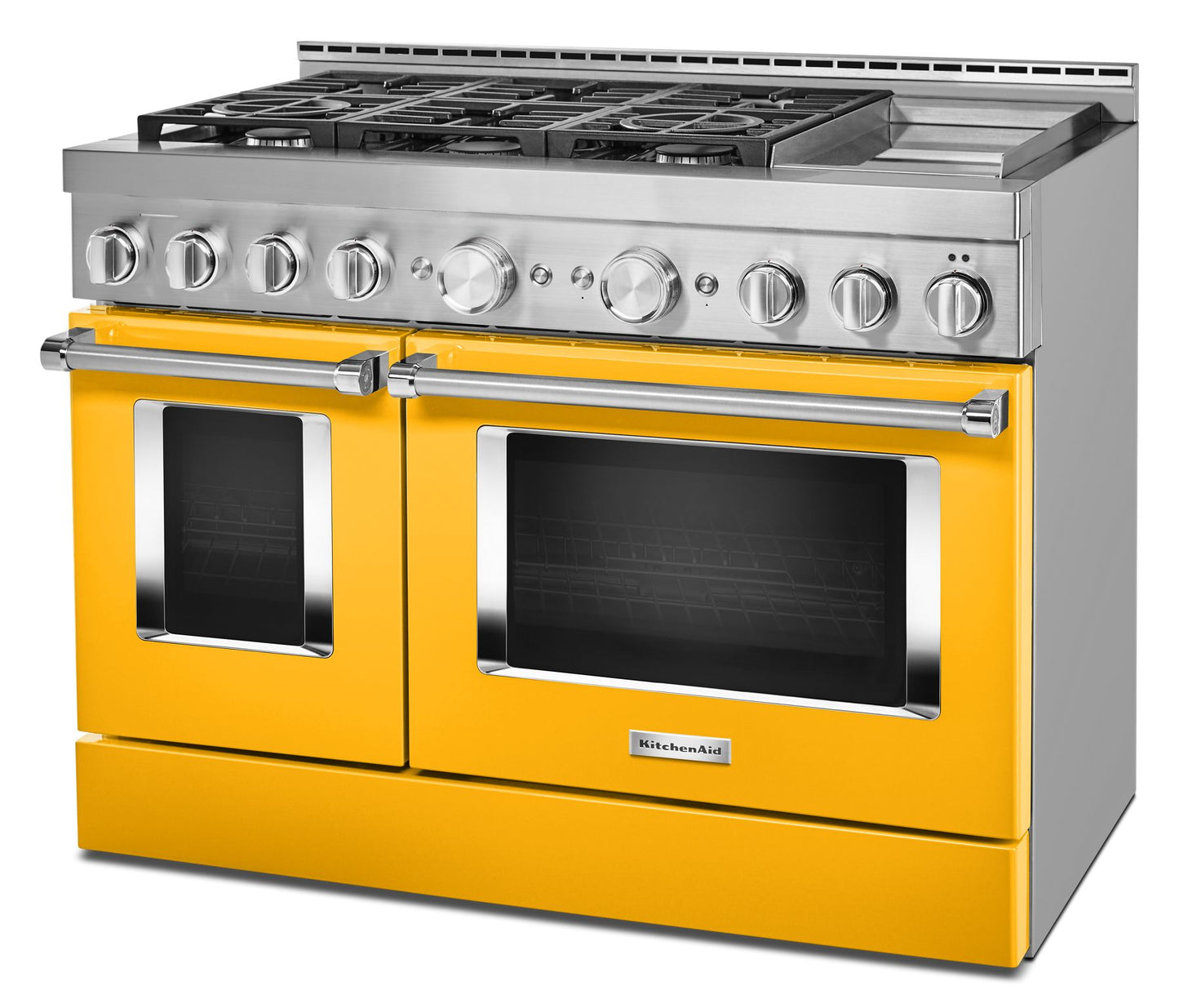 Kitchenaid KFGC558JYP Kitchenaid® 48'' Smart Commercial-Style Gas Range With Griddle - Yellow Pepper