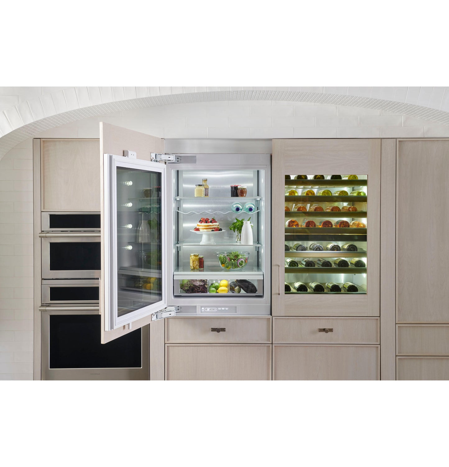 Monogram ZIK303NPPII Monogram 30" Integrated Glass-Door Refrigerator For Single Or Dual Installation