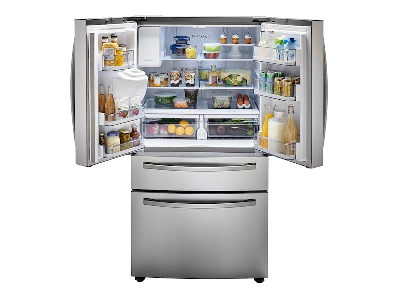 Samsung RF24R7201SR 23 Cu. Ft. Counter Depth 4-Door French Door Refrigerator With Flexzone&#8482; Drawer In Stainless Steel