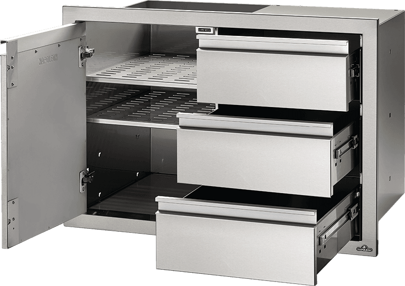 Napoleon Bbq BI36241D3DR 36" X 24" Single Door & Triple Drawer Combo , Stainless Steel