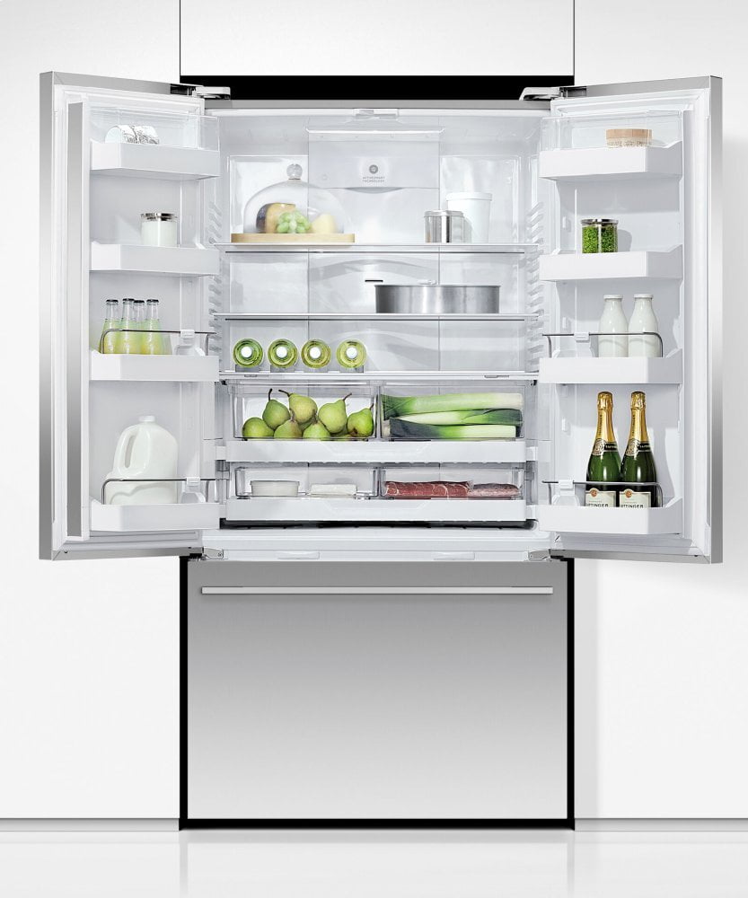 Fisher & Paykel RF201ADJSX5 Freestanding French Door Refrigerator Freezer, 36", 20.1 Cu Ft, Ice