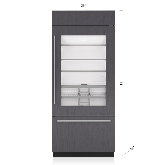 Sub-Zero CL3650UGOR 36" Classic Over-And-Under Refrigerator/Freezer With Glass Door - Panel Ready