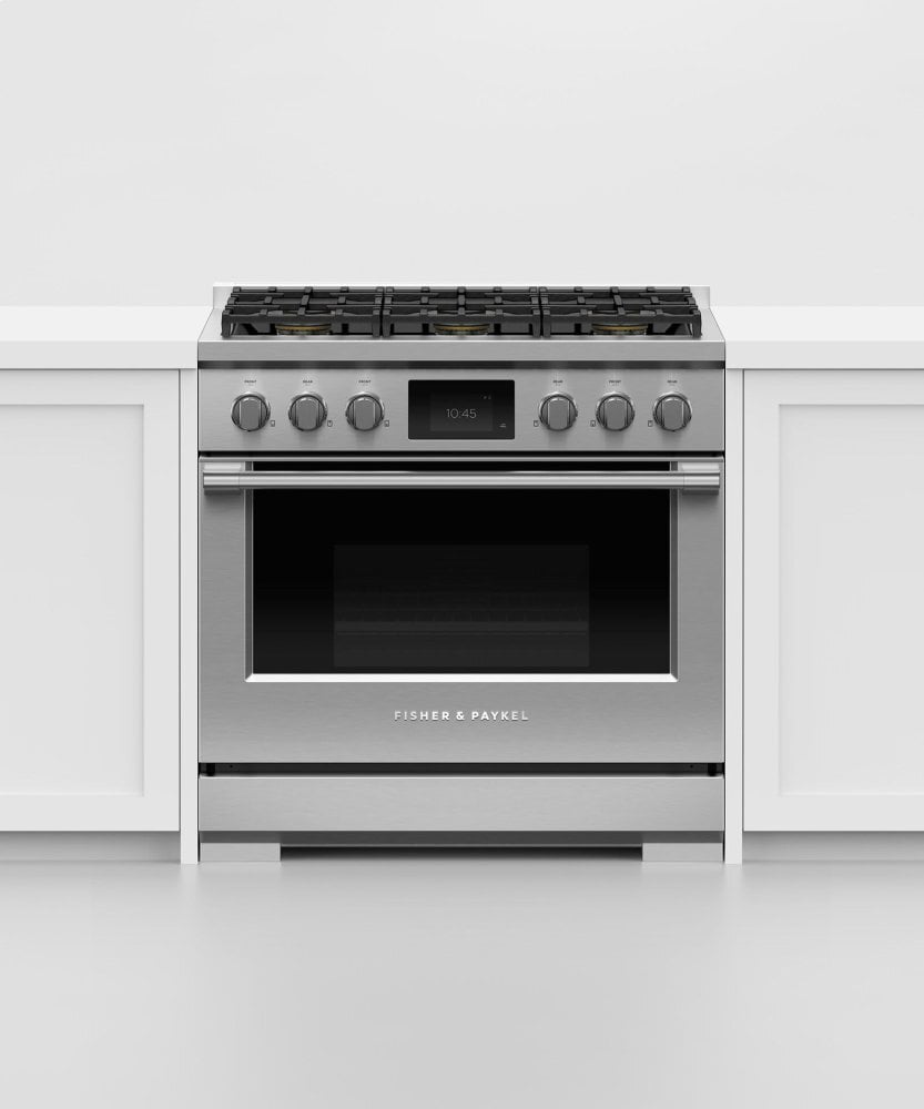 Fisher & Paykel RDV3366L Dual Fuel Range, 36", 6 Burners, Self-Cleaning, Lpg