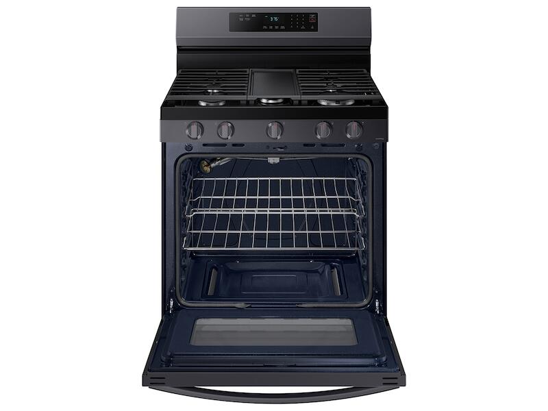 Samsung NX60A6311SG 6.0 Cu. Ft. Smart Freestanding Gas Range With 18K Btu Dual Power Burner & Self Clean In Black Stainless Steel