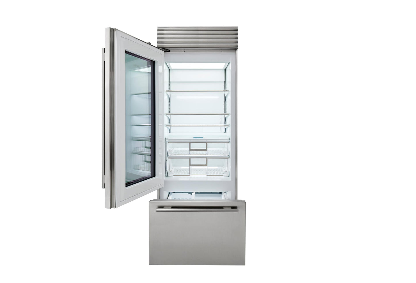 Sub-Zero CL3050UGOL 30" Classic Over-And-Under Refrigerator/Freezer With Glass Door - Panel Ready