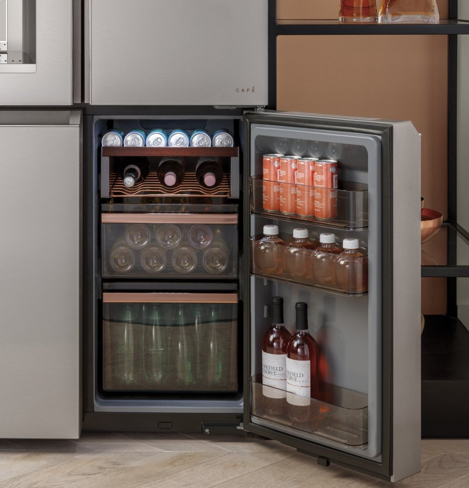 Cafe CQE28DM5NS5 Café Energy Star® 27.4 Cu. Ft. Smart Quad-Door Refrigerator In Platinum Glass