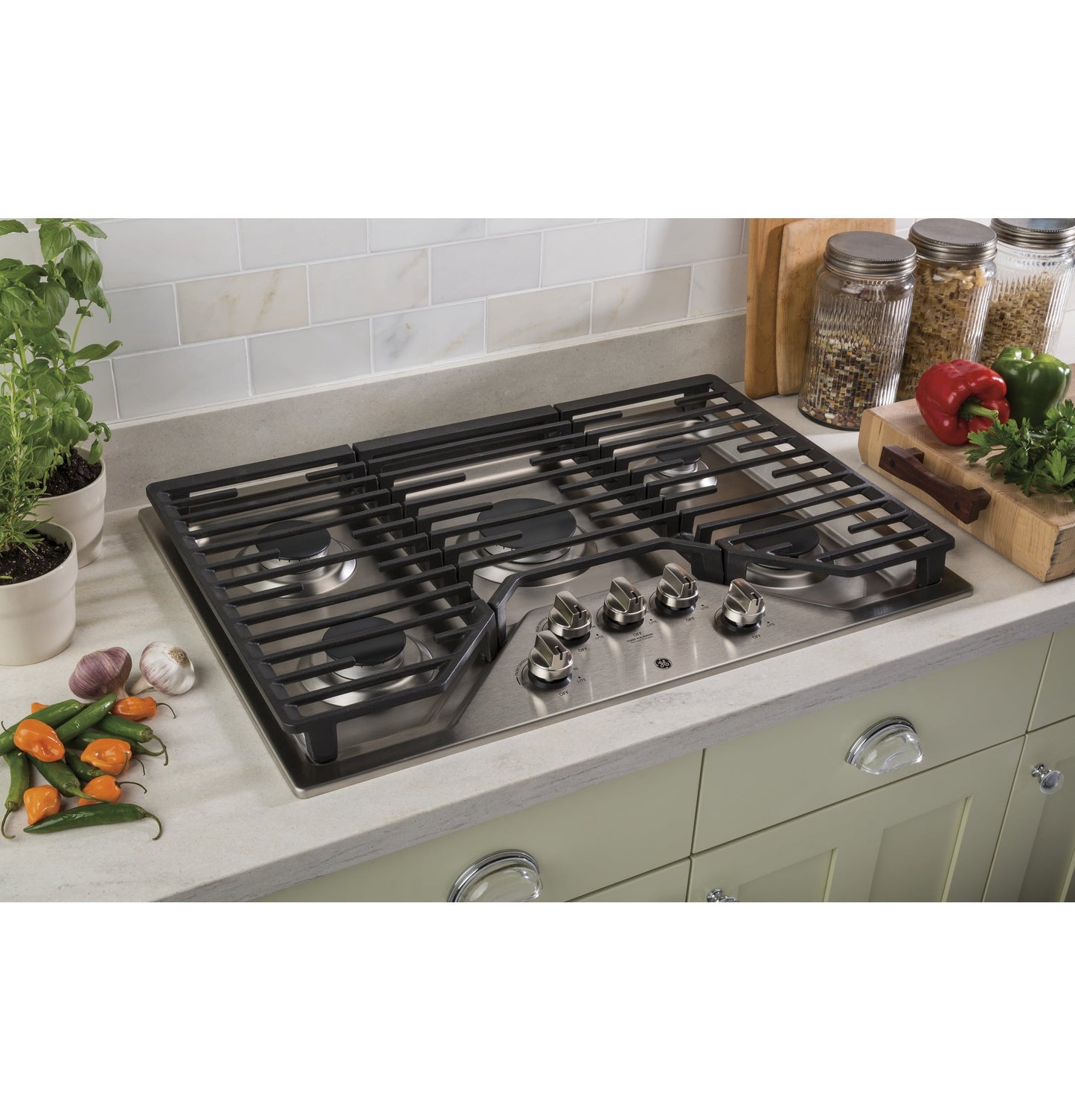 Ge Appliances JGP5030SLSS Ge® 30" Built-In Gas Cooktop With 5 Burners And Dishwasher Safe Grates