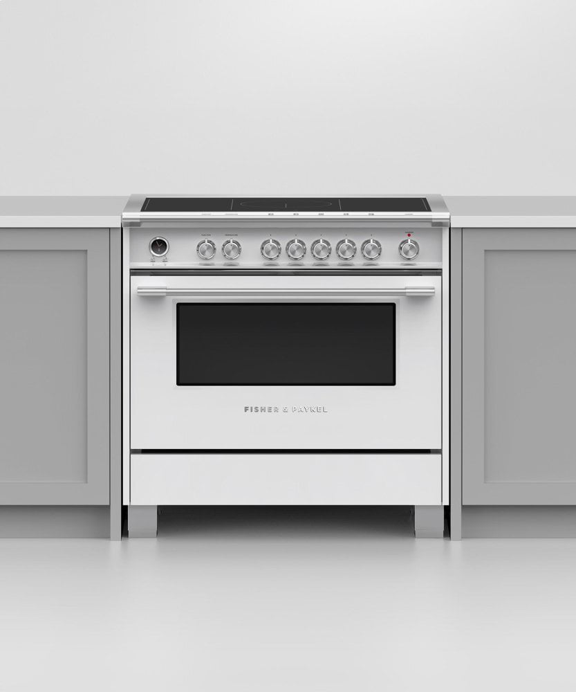 Fisher & Paykel OR36SCI6W1 Induction Range, 36", 5 Zones With Smartzone, Self-Cleaning