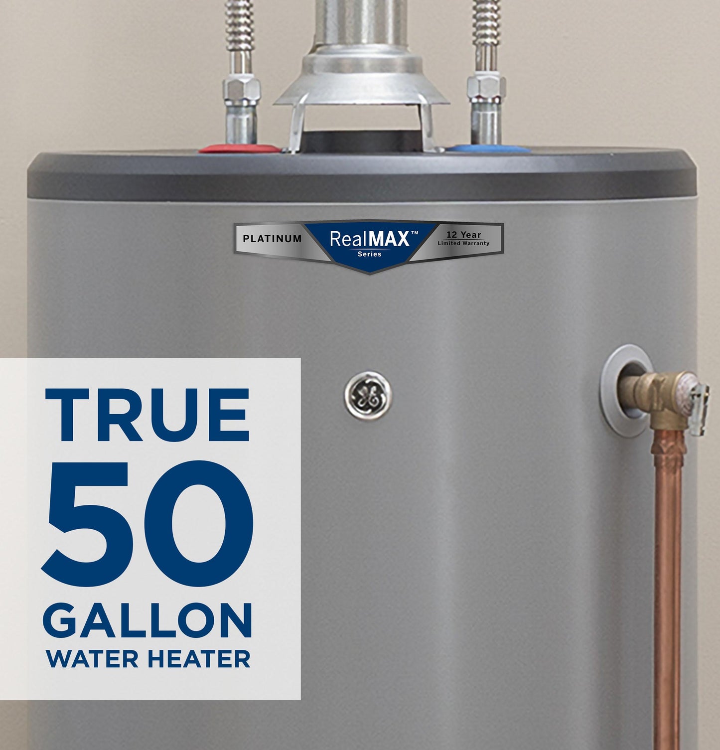 Ge Appliances GP50T12BXR Ge Realmax Platinum 50-Gallon Tall Liquid Propane Atmospheric Water Heater