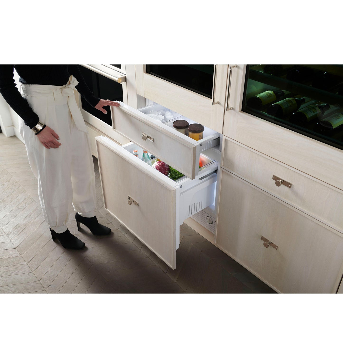 Monogram ZIK303NPPII Monogram 30" Integrated Glass-Door Refrigerator For Single Or Dual Installation