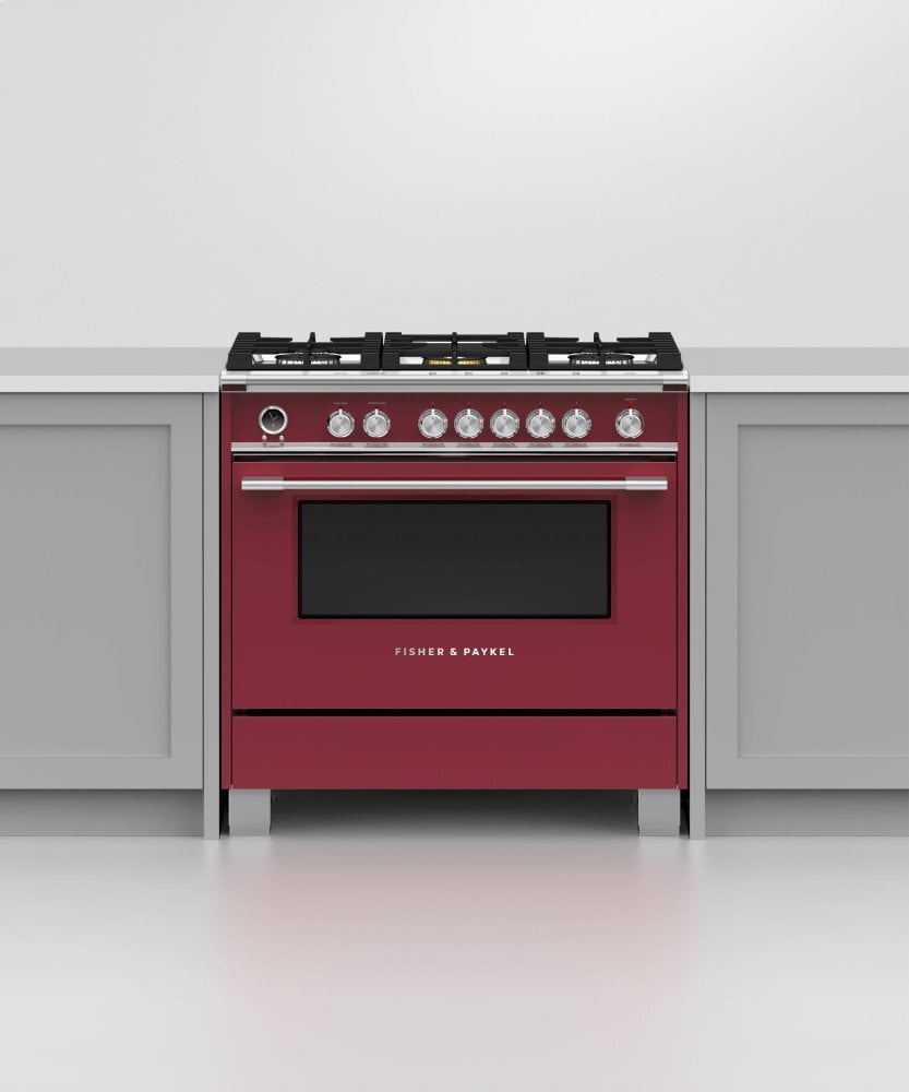 Fisher & Paykel OR36SCG6R1 Dual Fuel Range, 36", 5 Burners, Self-Cleaning