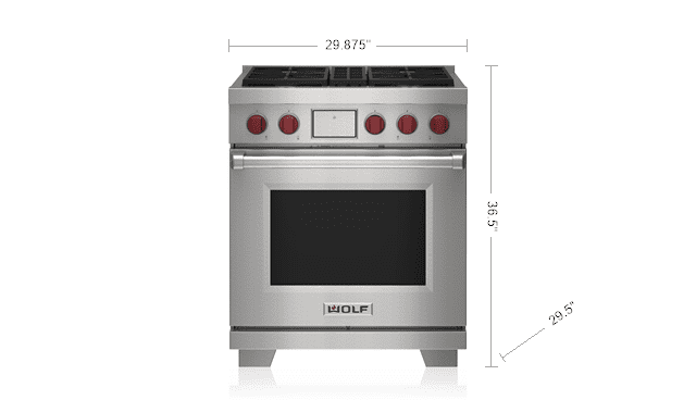 Wolf DF30450SP 30" Dual Fuel Range - 4 Burners