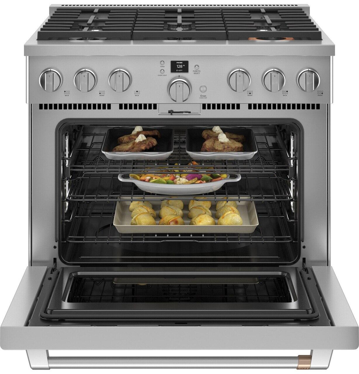 Cafe C2Y366P2TS1 Café&#8482; 36" Smart Dual-Fuel Commercial-Style Range With 6 Burners (Natural Gas)