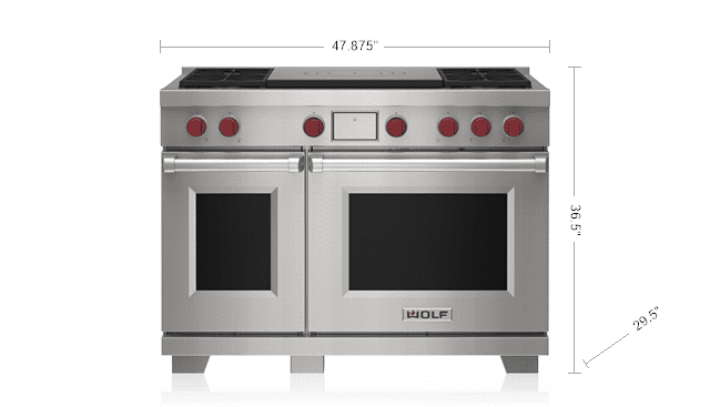 Wolf DF48450FSPLP 48" Dual Fuel Range - 4 Burners And French Top