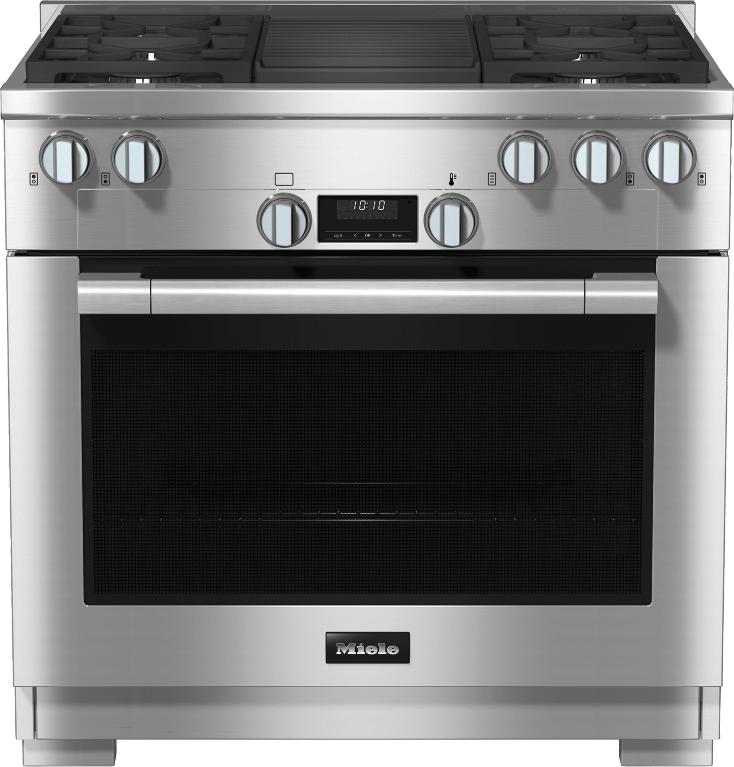 Miele HR11353GAGGRCLEANTOUCHSTEEL Hr 1135-3 G Ag Gr - 36 Inch Range All Gas With Directselect, Twin Convection Fans And M Pro Dual Stacked Burners